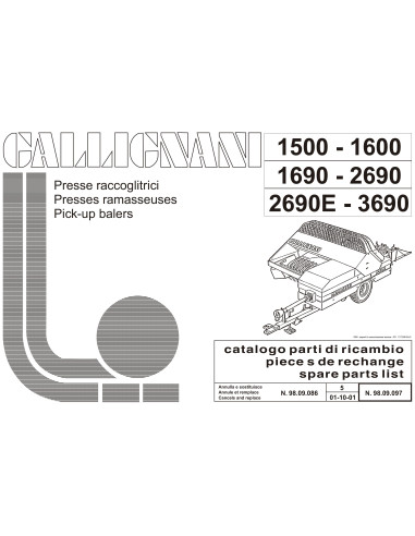Descargar PDF Despiece Gallignani empacadora 1500