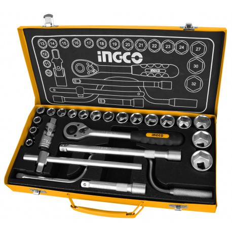 Caja herramientas 24 piezas 1/2" INGCO