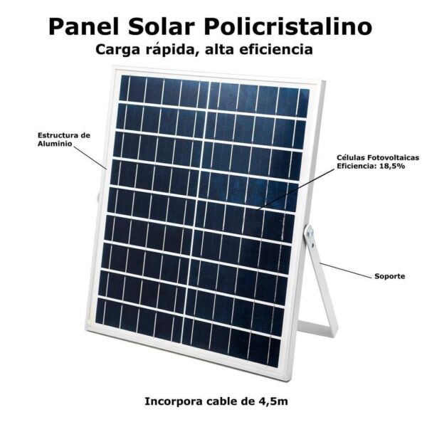 Foco LED solar 100W con placa solar - luz Blanca