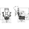 Asiento tela con base suspensión mecánica 200 con brazos y cinturón